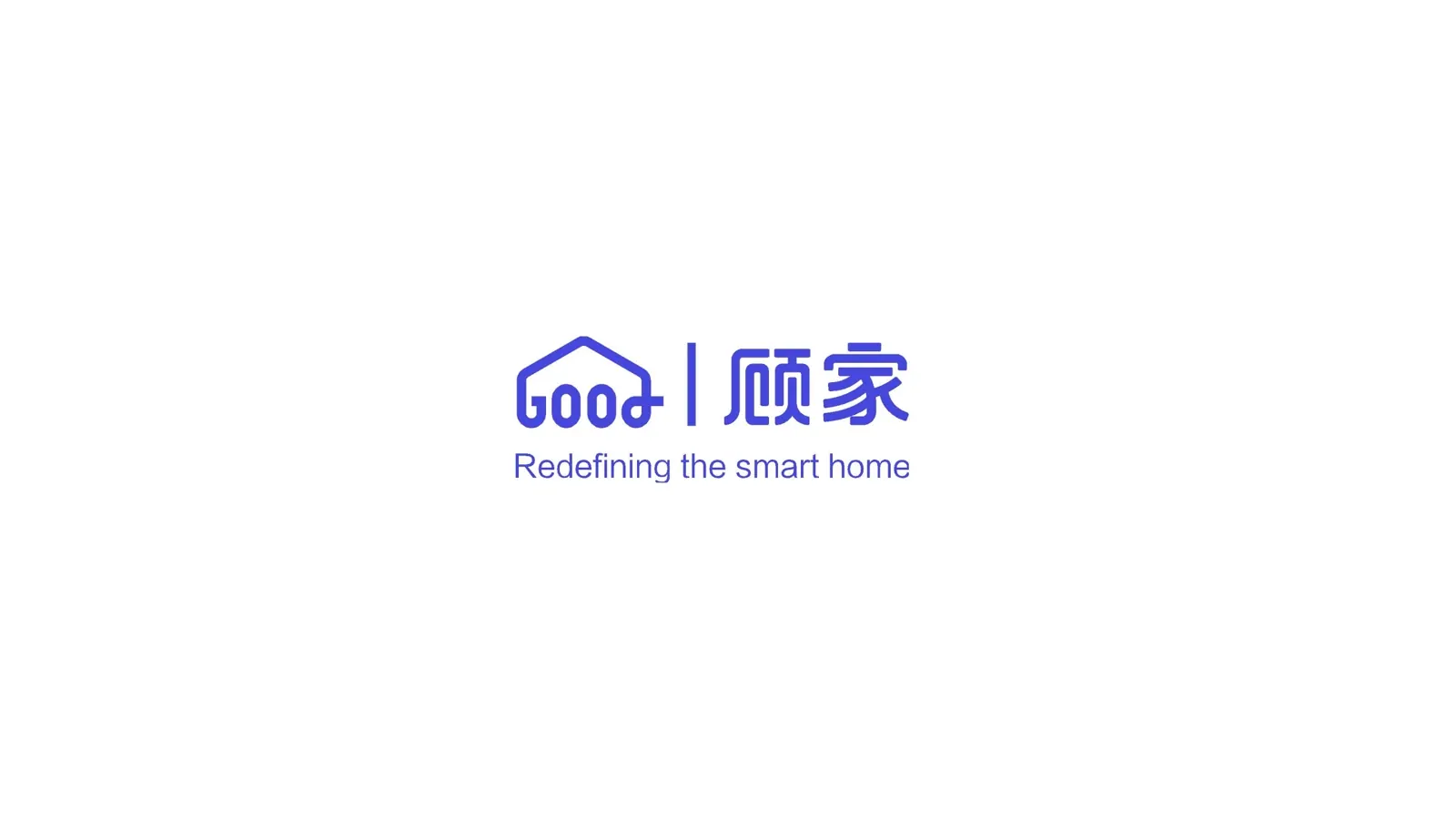 Good+ logo lockup with a smart-home positioning line on a white field.
